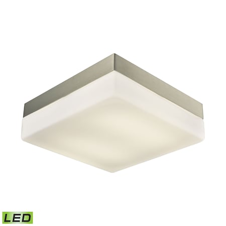 Wyngate 2Light Square Integrated LED Flush Mount In Satin Nickel With Opal Glass, Large